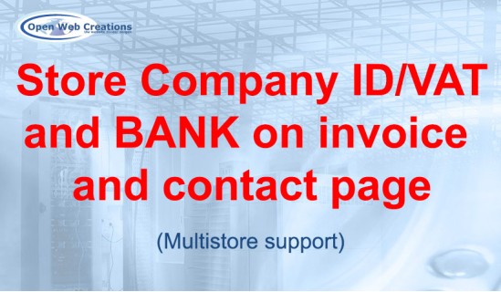 Store Company ID/VAT/IBAN/BIC