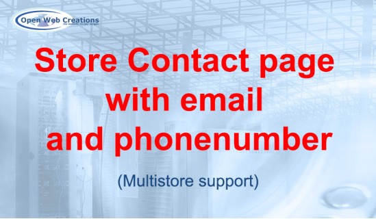 Store Contact page with email and telephone