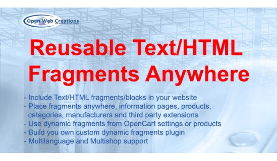 Reusable Text/HTML Fragments Anywhere