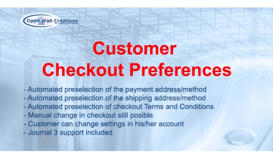 Customer Checkout Preferences image