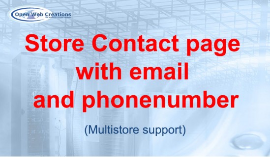 Store Contact page with email and telephone